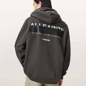 All Saints Men's Redact Pullover Embroidered Logo Hoodie